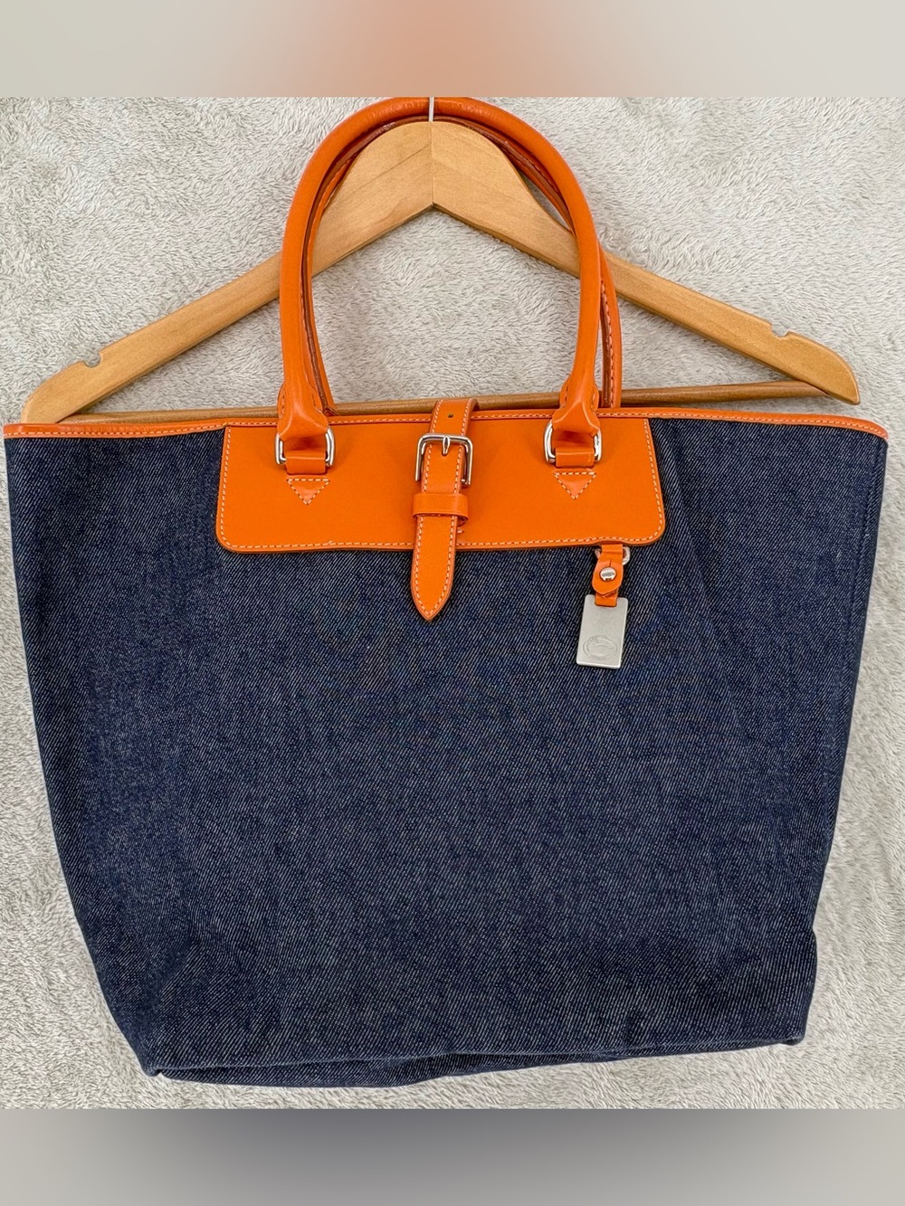 Y2K Dooney & Bourke Denim & Leather Cabriolet large shopper